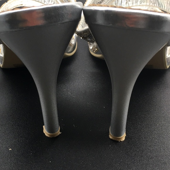 HERSTYLE Iridescent & Rhinestone Heeled Slides/Sandals - Picture 4 of 5